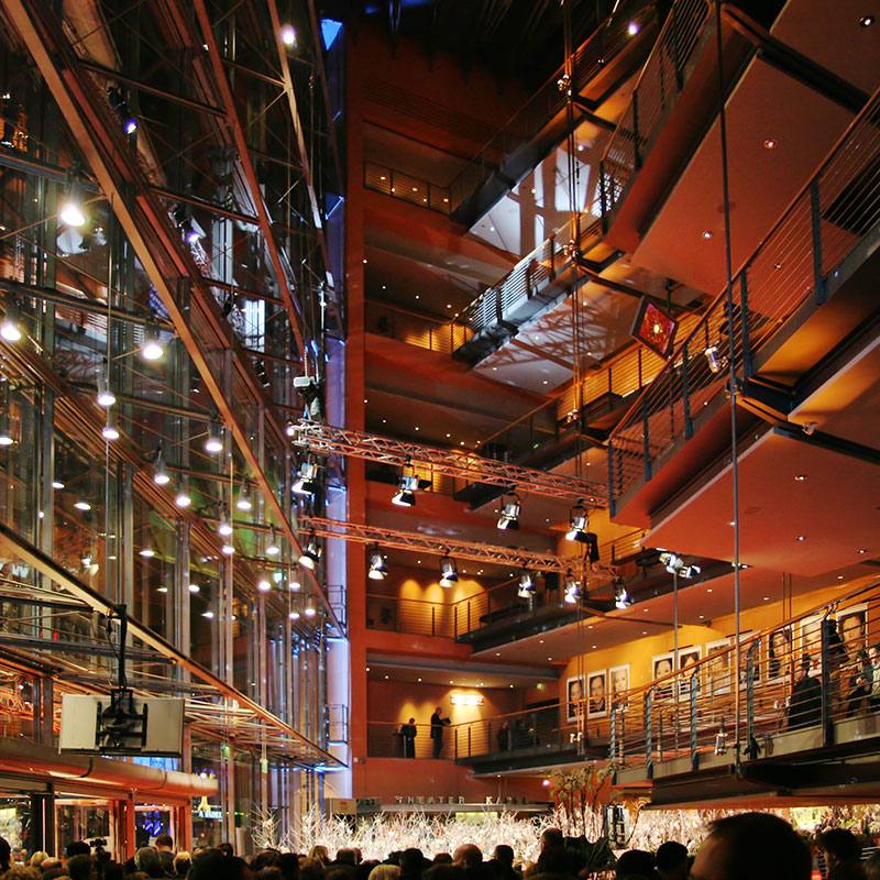 Interior of the Berlinale Palast auditorium with its tiered balconies