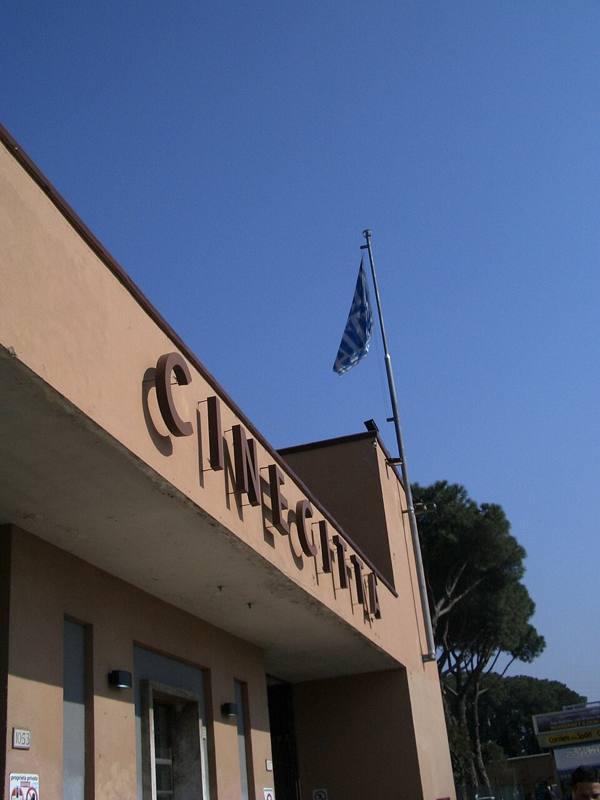Entrance gate of the Cinecitta film studios in Rome