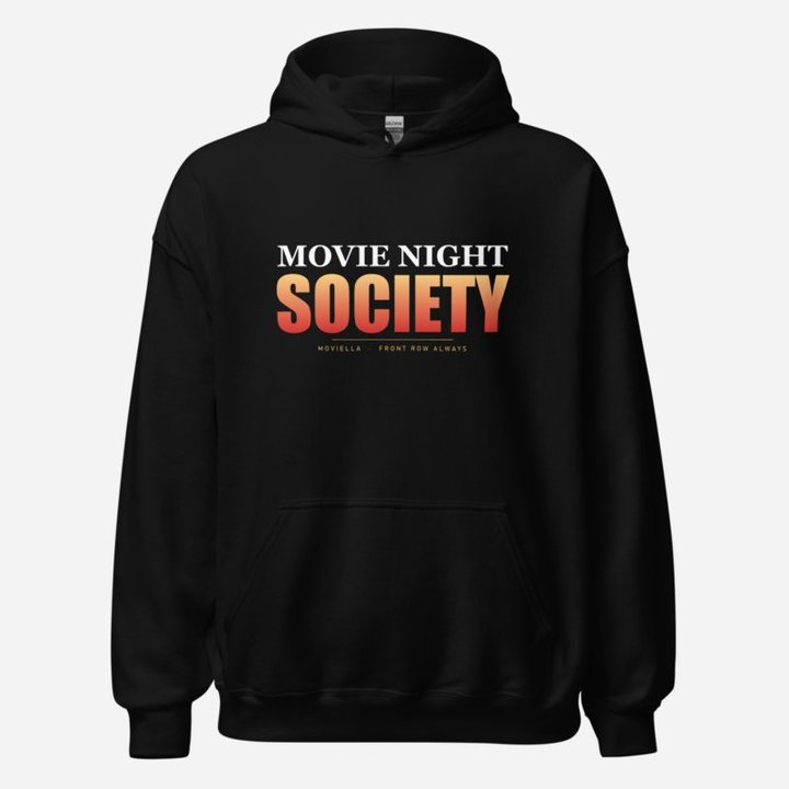 Moviella Movie Night Society Hoodie in Black