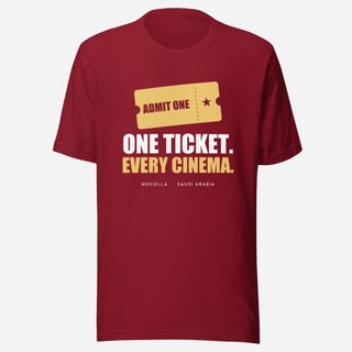 Moviella One Ticket Every Cinema Cinema Tee Cardinal