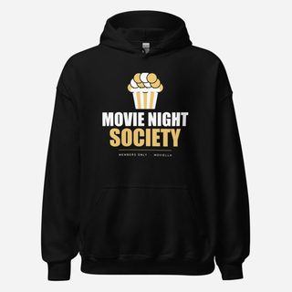 Moviella Movie Night Society (Popcorn) Cinema Hoodie Black