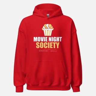 Moviella Movie Night Society (Popcorn) Cinema Hoodie Red