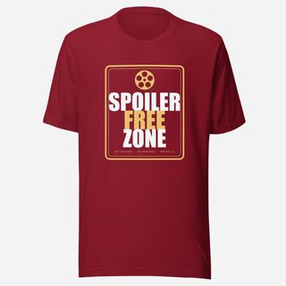 Moviella Spoiler Free Zone Cinema Tee Cardinal