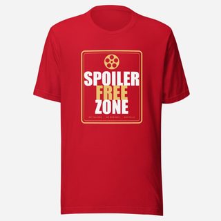 Moviella Spoiler Free Zone Cinema Tee Red