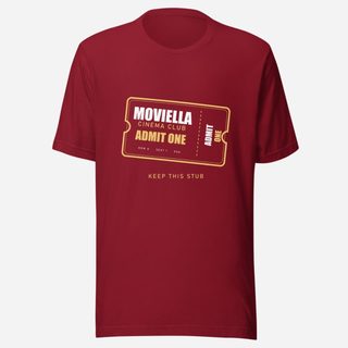 Moviella Cinema Club Ticket Stub Cinema Tee Cardinal