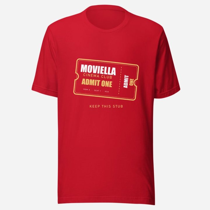 Moviella Cinema Club Ticket Stub Cinema Tee in Red