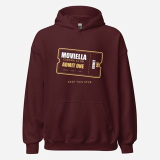 Moviella Cinema Club Ticket Stub Cinema Hoodie Maroon