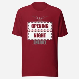 Moviella Opening Night Energy Sayings Tee Cardinal