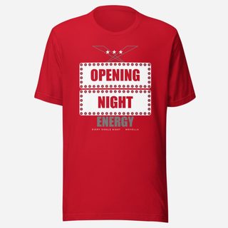 Moviella Opening Night Energy Sayings Tee Red