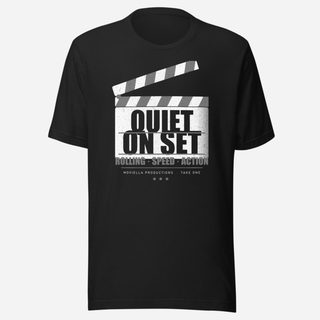Moviella Quiet On Set Screening Room Tee Vintage Black