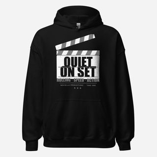 Moviella Quiet On Set Screening Room Hoodie Black