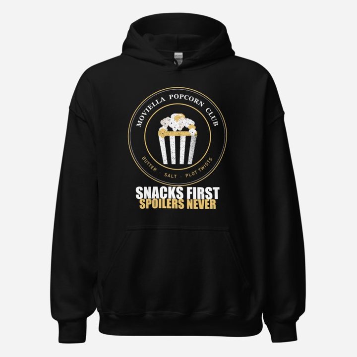Moviella Popcorn Club Screening Room Hoodie in Black