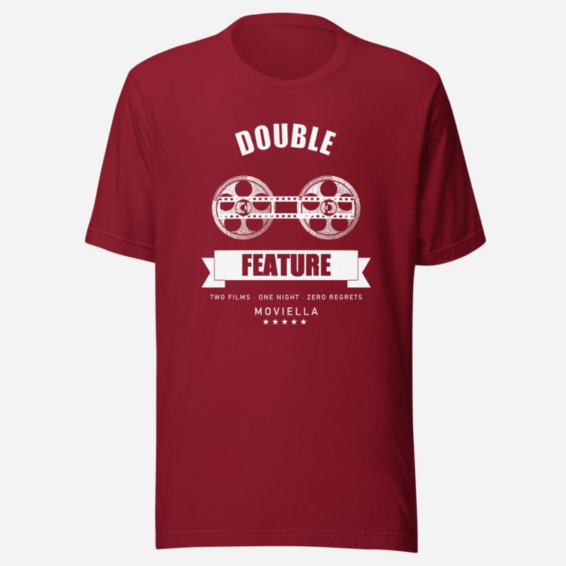 Moviella Double Feature Screening Room Tee Cardinal