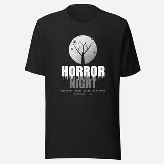 Moviella Horror Night Screening Room Tee Vintage Black