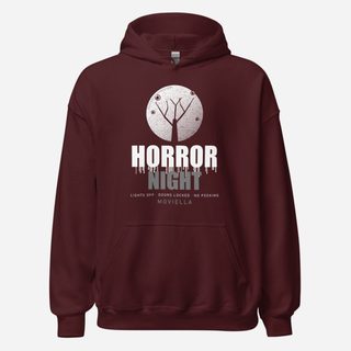 Moviella Horror Night Screening Room Hoodie Maroon