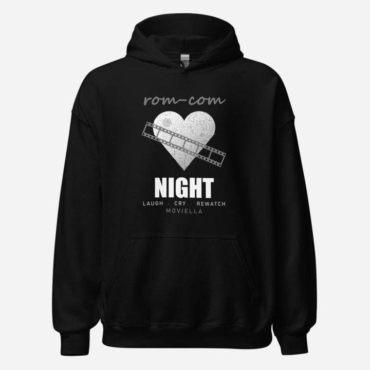 Moviella Rom-Com Night Screening Room Hoodie in Black