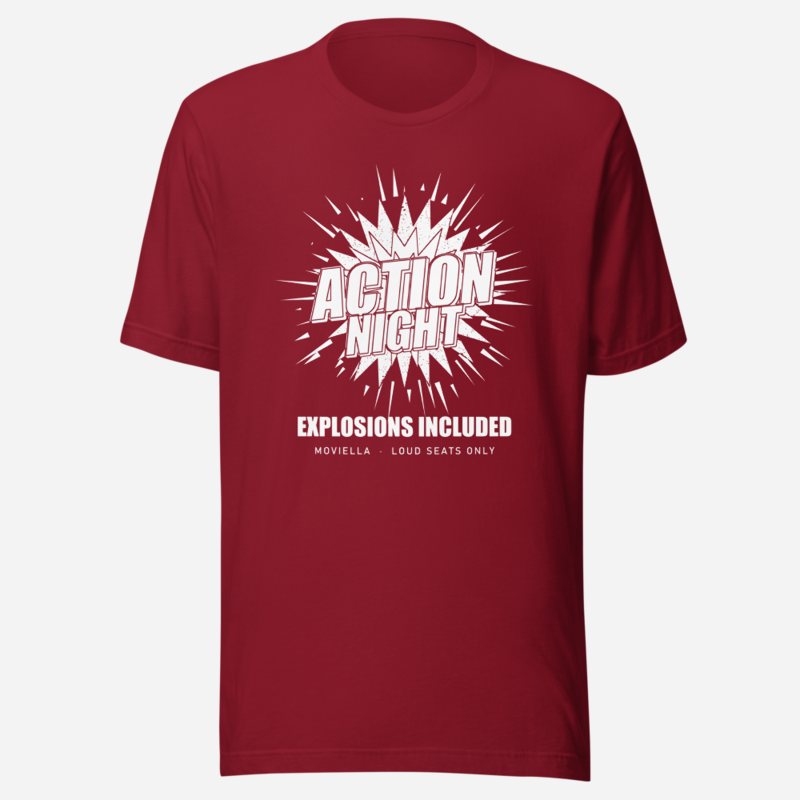 Moviella Action Night Screening Room Tee Cardinal