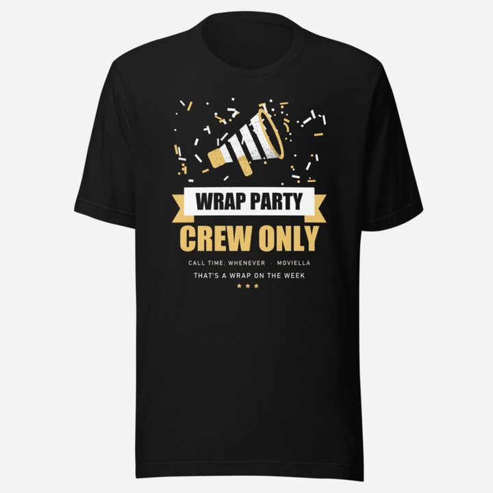 Moviella Wrap Party Screening Room Tee in Black