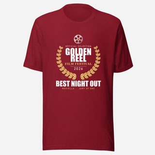 Moviella Golden Reel Festival Screening Room Tee Cardinal