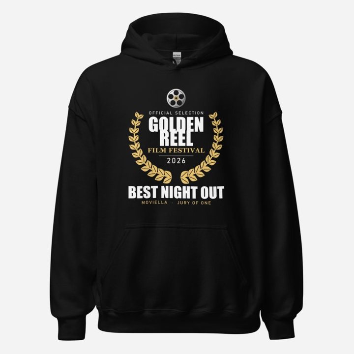 Moviella Golden Reel Festival Screening Room Hoodie in Black