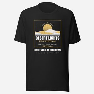 Moviella Desert Lights Festival Screening Room Tee Vintage Black