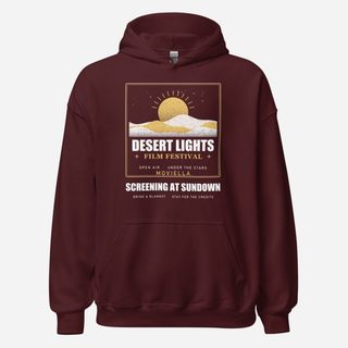 Moviella Desert Lights Festival Screening Room Hoodie Maroon