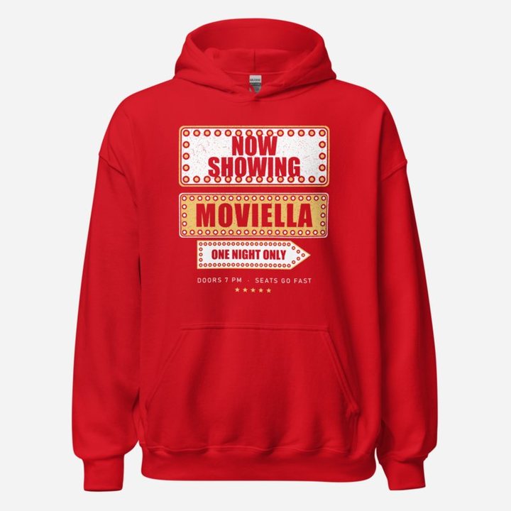 Moviella Now Showing Screening Room Hoodie in Red