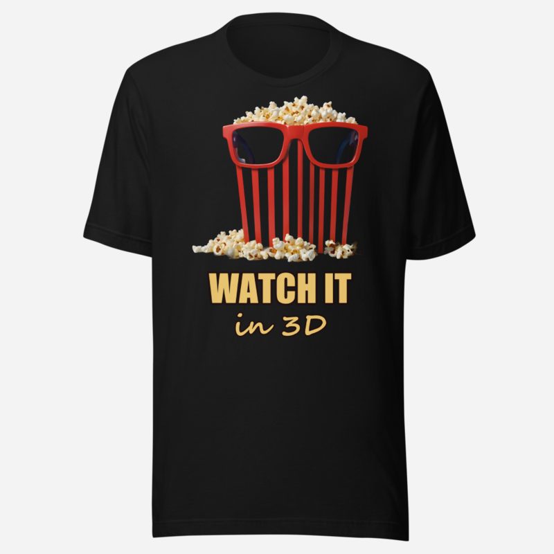 Moviella Watch It In 3D Glasses Tee Black