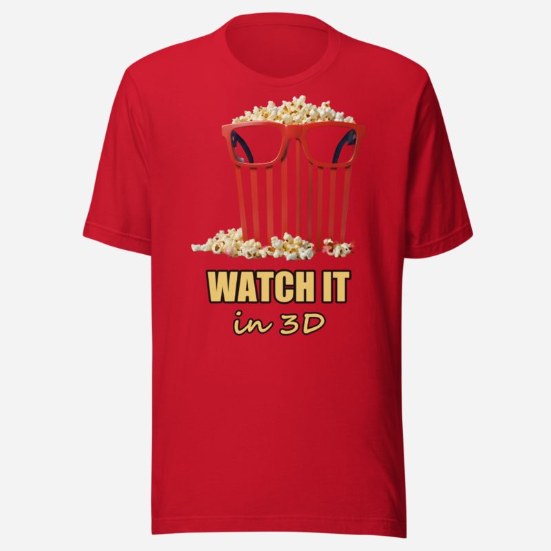Moviella Watch It In 3D Glasses Tee in Red
