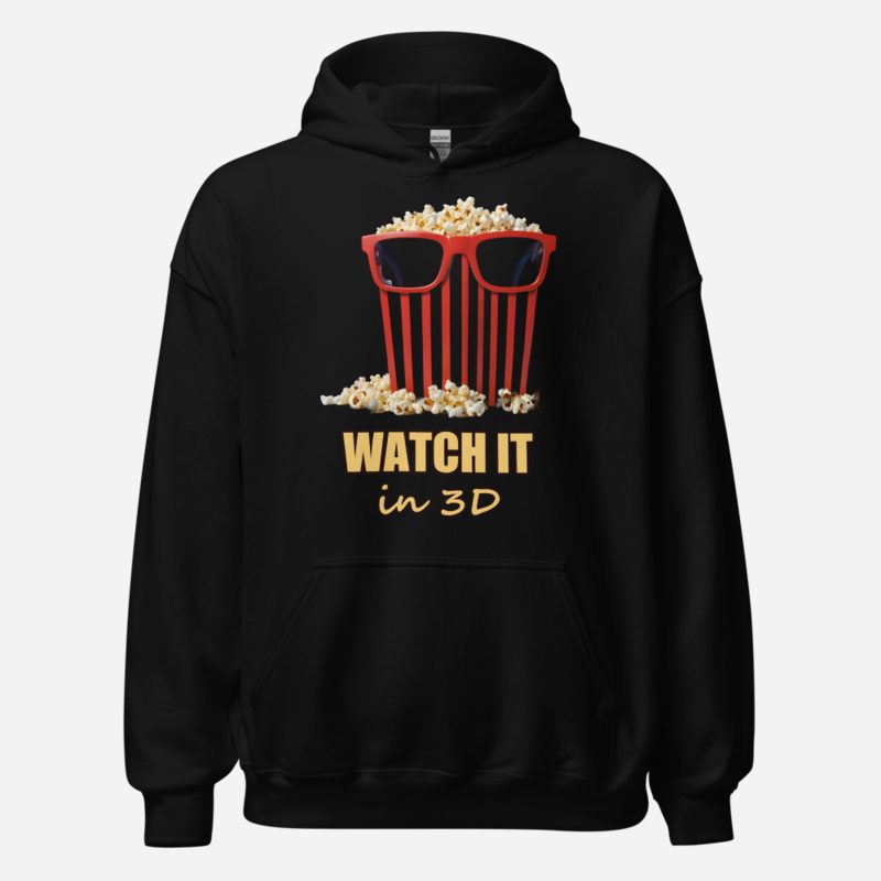Moviella Watch It In 3D Glasses Hoodie Black