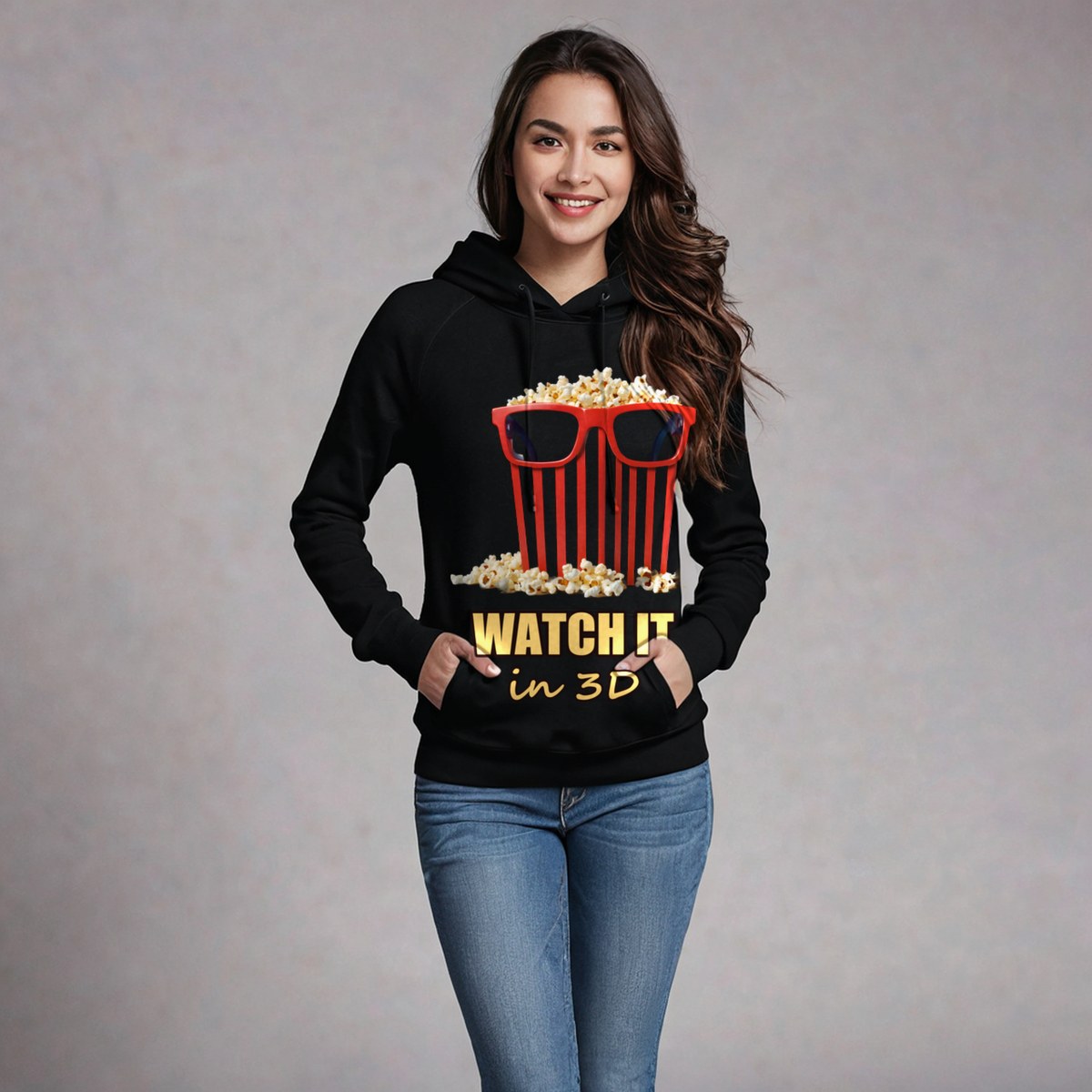 Moviella Watch It In 3D Glasses Hoodie
