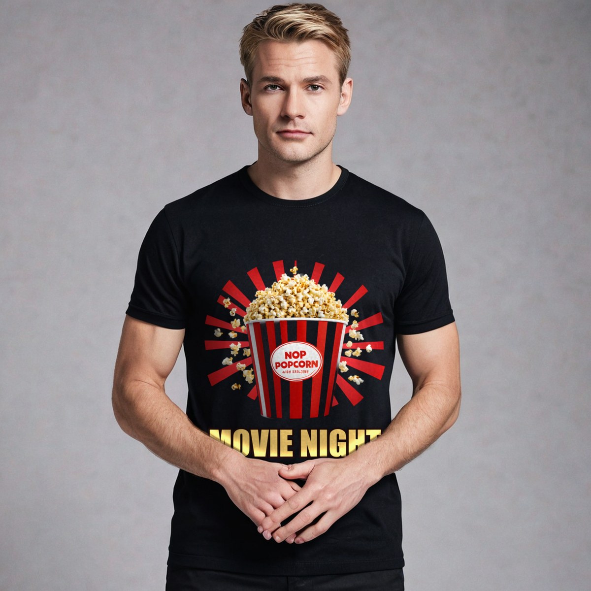Moviella Movie Night Popcorn Tee