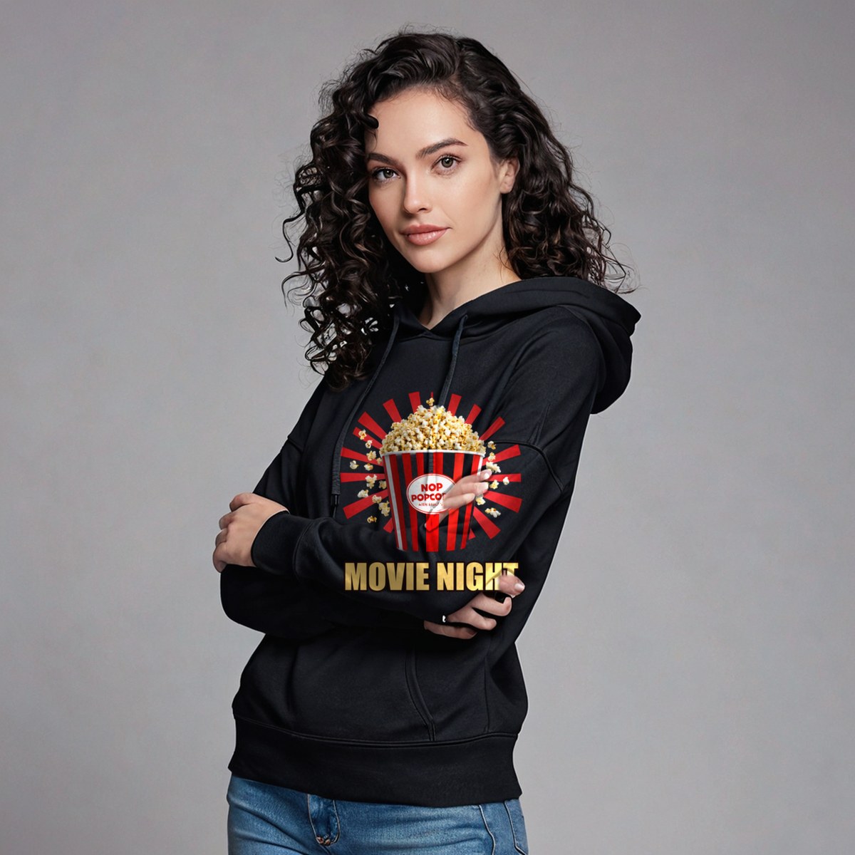 Moviella Movie Night Popcorn Hoodie