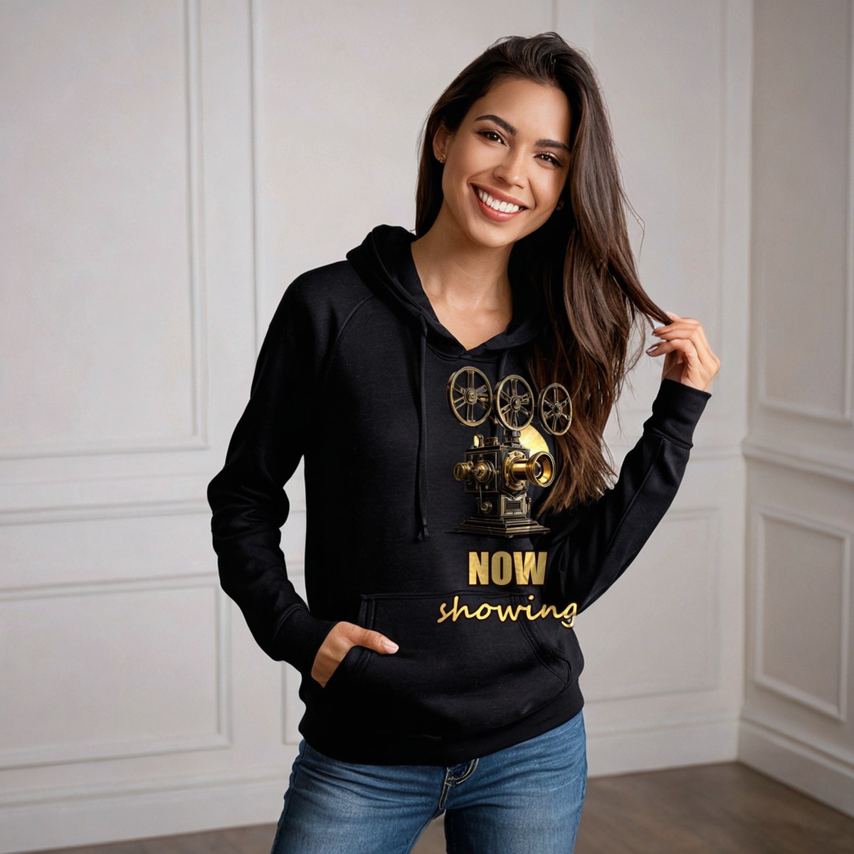 Moviella Now Showing Projector Hoodie