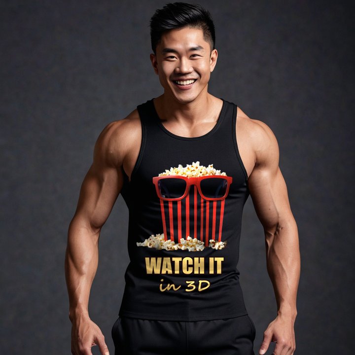 Moviella Watch It In 3D Glasses Tank in Black